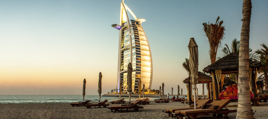 Burl Al Arab Hotel na praia em Dubai