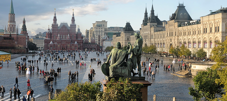 Praça vermelha em Moscou na Rússia