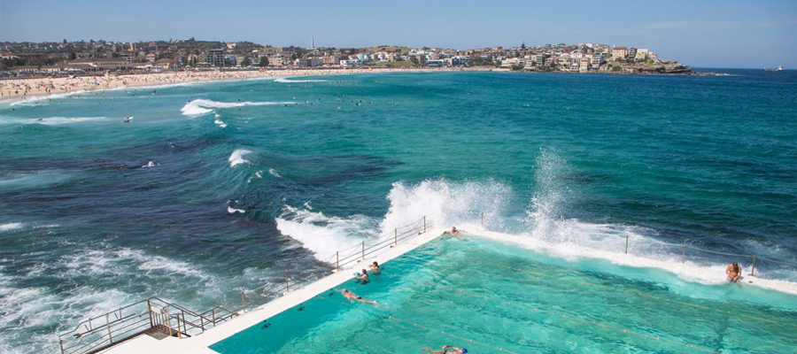 Verão em Bondi Beach em Sydney na Austrália