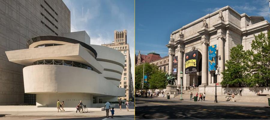 Museus R. Guggenheim (à esquerda) e Museu de História Natural (à direita)