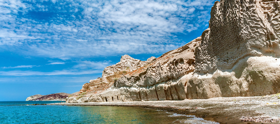 Praia Branca em Santorini, Grécia